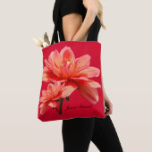 Tote Bag Rouge "de dahlias d'automne" tout plus de - (De près)