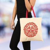 Tote Bag rouge double bonheur moderne mariage chinois moder