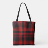 Tote Bag Rouge et noir tartan plaid écossais patte transpar (Dos)