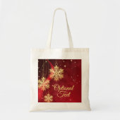 Tote Bag Rouge et or Flambeau de neige Filige personnalisée (Devant)