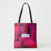 Tote Bag Rouge foncé et violet Gras & Abstrait moderne (Devant)