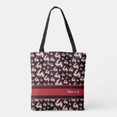 Tote Bag Rouge foncé, Volley-ball noir et blanc Personnalis (Dos)