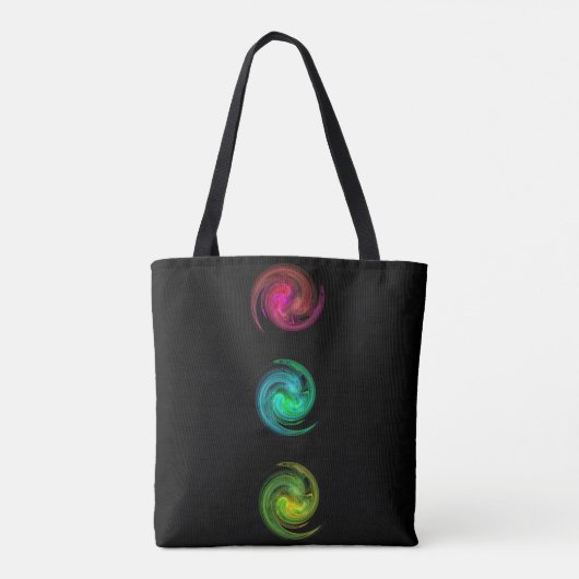 Tote Bag ROUGE JAUNE BLEU CLAIR VORTEX Monogramme Noir (Dos)