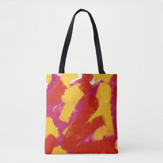 Tote Bag Rouge, jaune et rose (Devant)