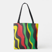Tote Bag Rouge Jaune Vert Noir Vague Rasta (Dos)