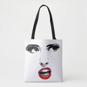 Tote Bag Rouge Lipstick Dark Eyed Femme maquillage Beauté A