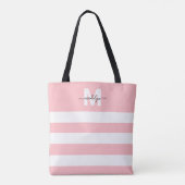Tote Bag Rouge Liseré Rose Monogramme Prénom (Dos)