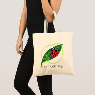 Tote Bag Rouge mignonne coccinelle Vert Amour Feuil enfant
