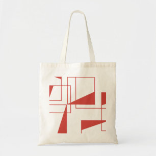Tote Bag Rouge, moderne, dynamique, motif géométrique tenda