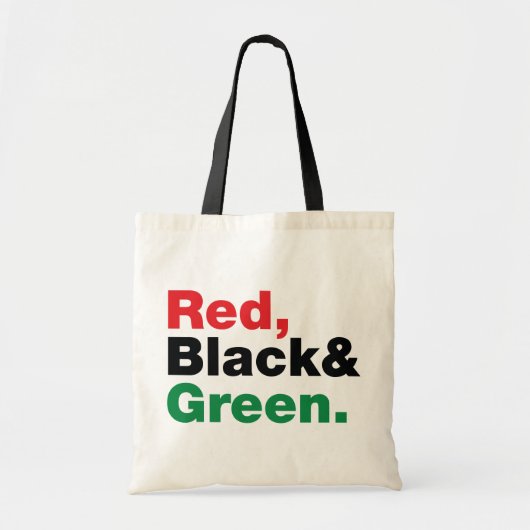 Tote Bag Rouge, Noir et Vert. (Devant)