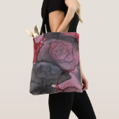 Tote Bag Rouge/noir Fourre-tout floral (De près)