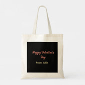 Tote Bag Rouge noir joyeuse Saint-Valentin de nom stylé (Dos)