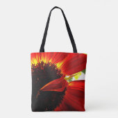 Tote Bag Rouge Orange Gerbera Daisy Photo Bold Modern Desig (Dos)