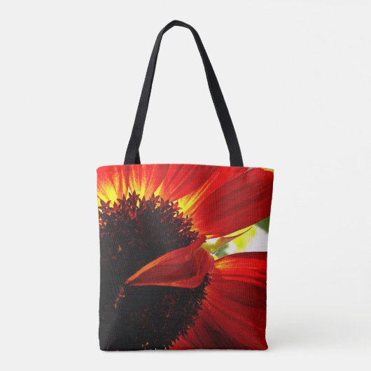 Tote Bag Rouge Orange Gerbera Daisy Photo Bold Modern Desig (Dos)