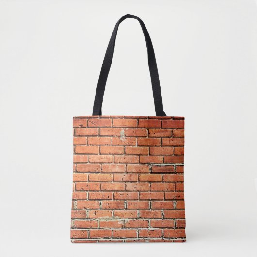 Tote Bag Rouge Orange Petit Mur de Brick Urbain (Devant)