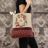 Tote Bag Rouge Profond Comment Les Épouser Pommes Monogramm