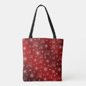 Tote Bag rouge, rennes, étoile, étoiles, flocon de neige, n (Dos)