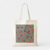 Tote Bag Rouge rétro Cerisier Noir Blanc Buffalo Plaid En v (Dos)