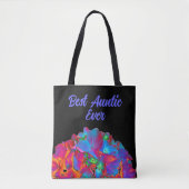 Tote Bag Rouge rose bleu violet couleur fleurie couleur ros (Devant)