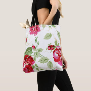 Tote Bag Rouge rose classique imprimé, demoiselle d'honneur