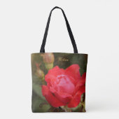 Tote Bag Rouge, Rose rouge pour mère (Dos)
