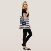 Tote Bag Rouge rustique Bleu Bleu Étincelles drapeau améric (Sur le modèle)