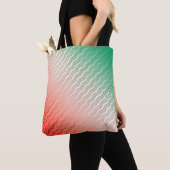 Tote Bag Rouge Silver Green Wavy (De près)