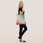 Tote Bag Rouge Silver Green Wavy (Sur le modèle)
