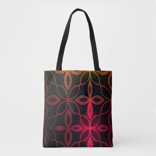 Tote Bag Rouge sur Fourre-tout noir (Devant)
