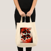 Tote Bag Rouge sur les coeurs noirs (Devant (produit))
