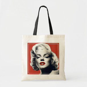 Tote Bag Rouge sur les lèvres rouges Marilyn