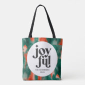 Tote Bag Rouge + vert moderne abstrait vacances joyeuses (Dos)
