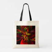 Tote Bag Rouge vert moderne Floral Abstrait Art Motif #05 (Dos)