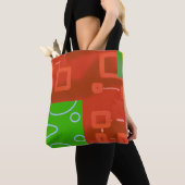 Tote Bag Rouge Vert Noël (De près)