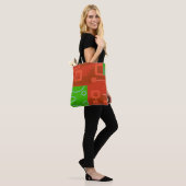 Tote Bag Rouge Vert Noël (Sur le modèle)