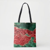 TOTE BAG ROUGE VERT OR AGATE REGARDE NOËL FÊTE (Devant)