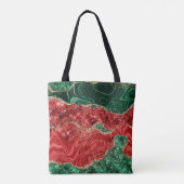 TOTE BAG ROUGE VERT OR AGATE REGARDE NOËL FÊTE (Dos)