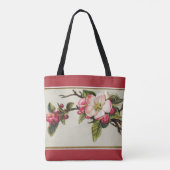 Tote Bag Rouge vintage à fleurs Apple (Dos)