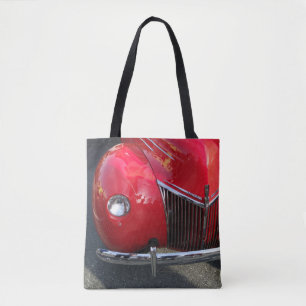 Tote Bag Rouge Vintage des années 1930 auto sur toute l'imp