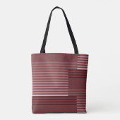 Tote Bag Rouges, Gris, Noirs, Rayures Blanches (Dos)