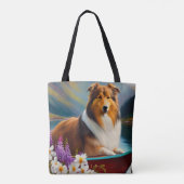 Tote Bag Rough Collie sur une pagaie : une aventure Pittore (Dos)
