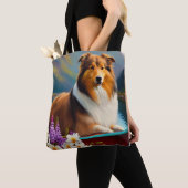 Tote Bag Rough Collie sur une pagaie : une aventure Pittore (De près)