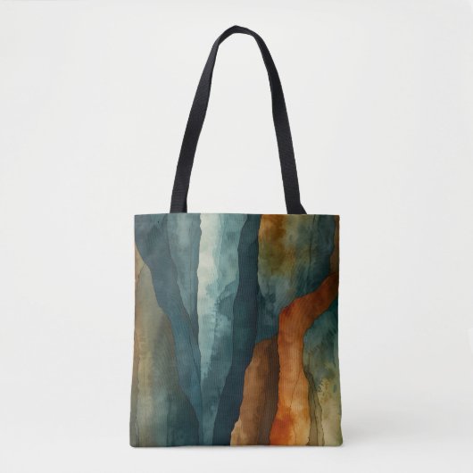 Tote Bag Rouille et Turquoise (Devant)