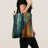 Tote Bag Rouille et Turquoise (De près)