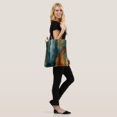 Tote Bag Rouille et Turquoise (Sur le modèle)