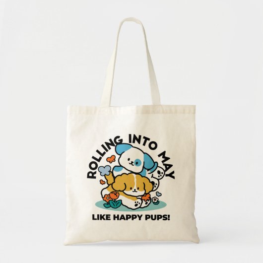 Tote Bag Rouler En Mai Comme De Joyeux Pups - Mignonne Chie (Devant)