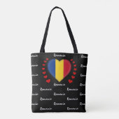 Tote Bag Roumanie Drapeau & Coeur, Roumain Drapeau mode / s (Dos)