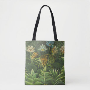 Tote Bag Rousseau Tropical Jungle Lion Peinture