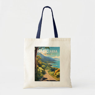 Tote Bag Route vers Hana Maui Hawaii Travel Art Vintage