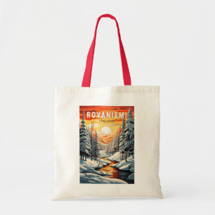 Tote Bag Rovaniemi Finlande Travel Art Vintage